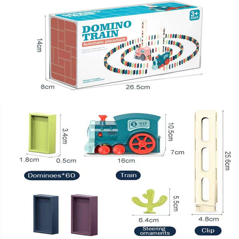 Kids Electric Domino Train Car Set Sound & Light Automatic Laying Dominoes Brick Blocks Game Educational DIY Toy Gift Jouons tous