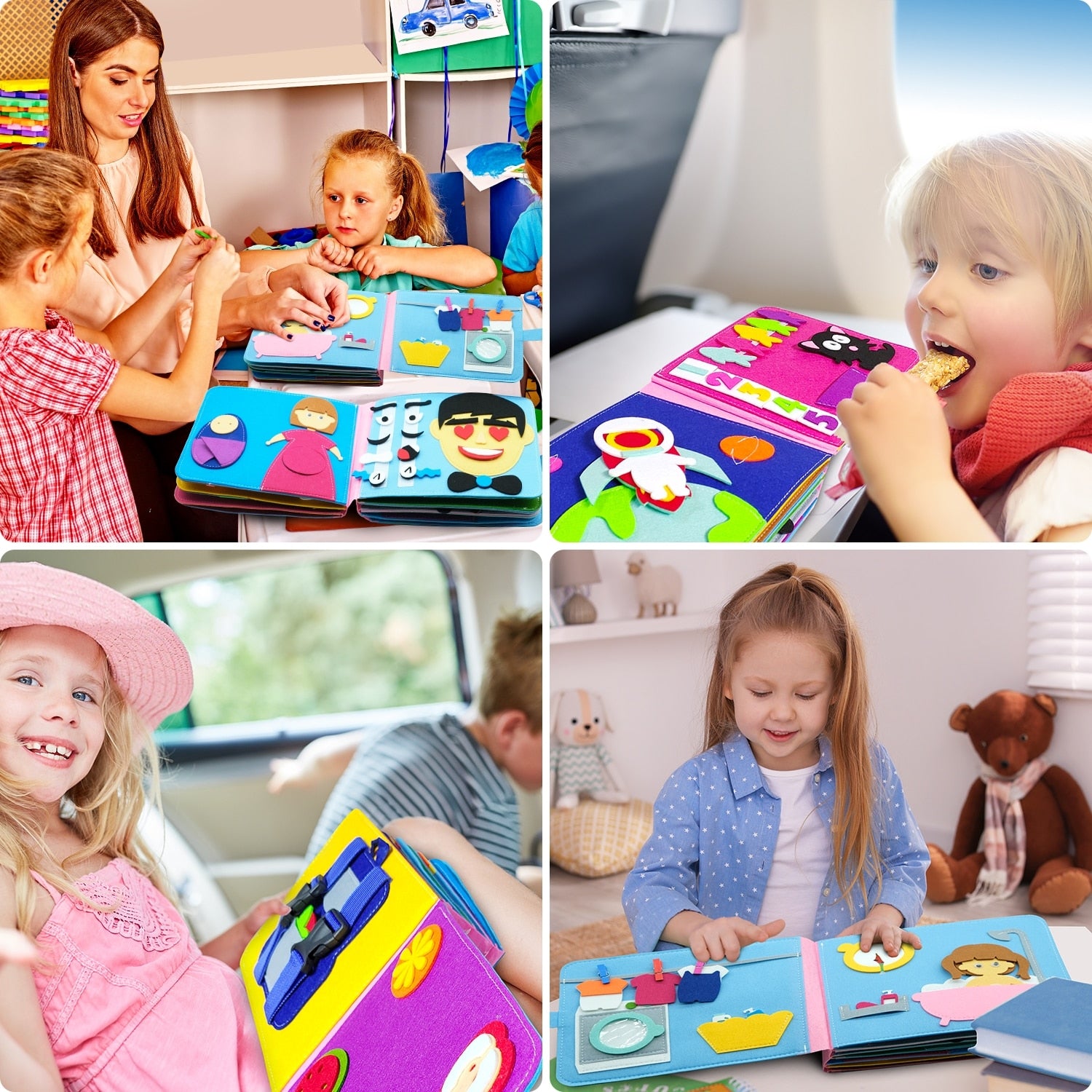 Livre sensoriel Montessori | SensoryBook™ Jouons tous